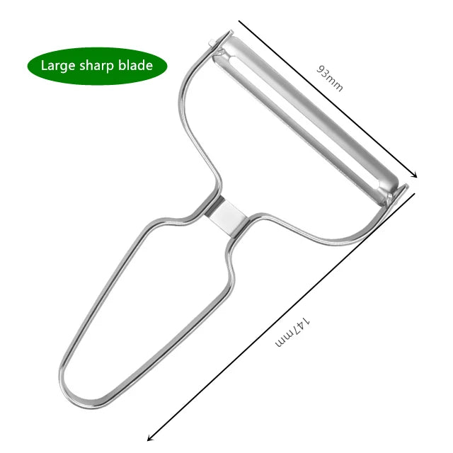 Stainless Steel Vegetable & Fruit Peeler – Wide Mouth Cabbage, Potato, and Salad Slicer with Ergonomic Non-Slip Handle - Home Fads