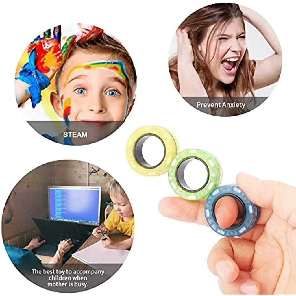 Stress Relief Fidget Rings Set - Fun Focus Tool for All Ages (3PCS) - Home Fads