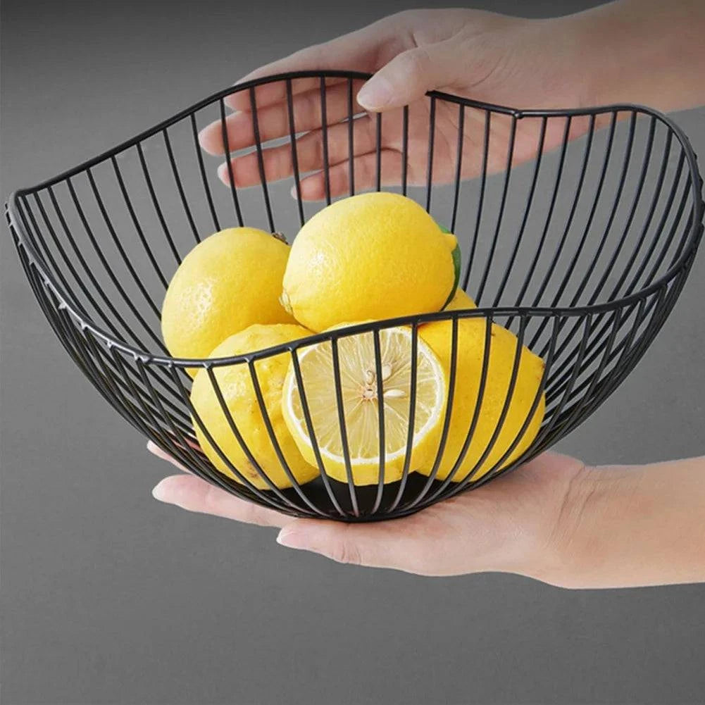 Stylish Metal Wire Fruit Basket: Choose from Four Unique Designs for Sophisticated Dining Table Decor in Black or Gold - Home Fads