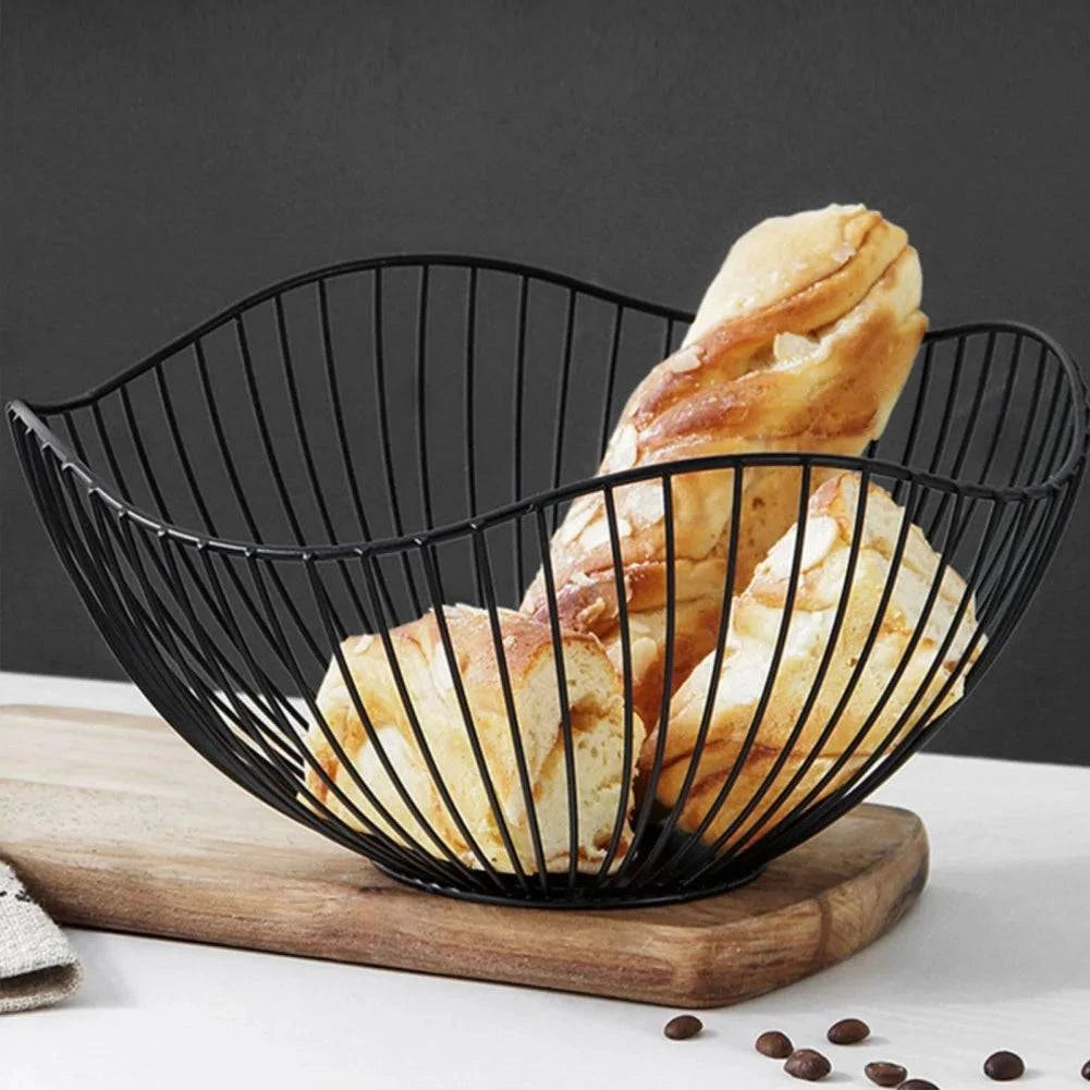 Stylish Metal Wire Fruit Basket: Choose from Four Unique Designs for Sophisticated Dining Table Decor in Black or Gold - Home Fads