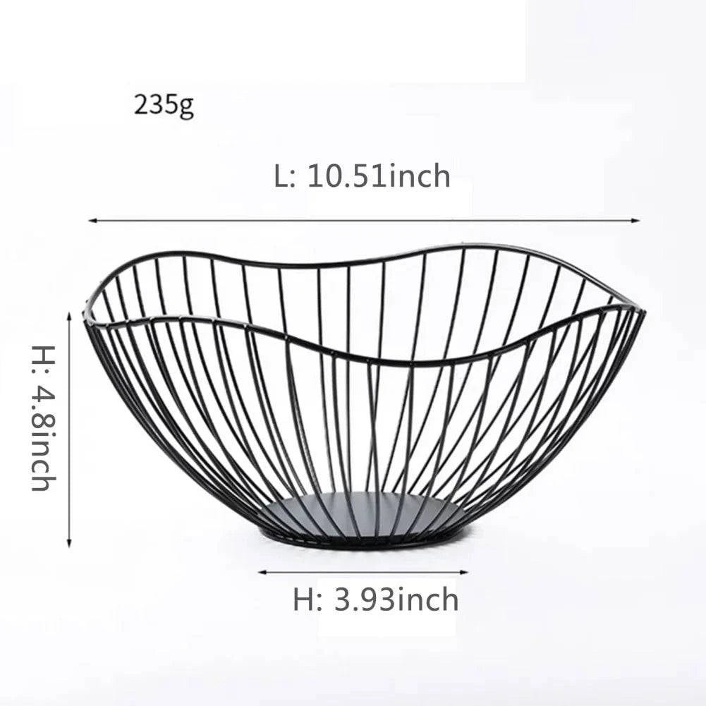 Stylish Metal Wire Fruit Basket: Choose from Four Unique Designs for Sophisticated Dining Table Decor in Black or Gold - Home Fads