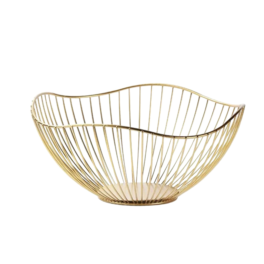 Stylish Metal Wire Fruit Basket: Choose from Four Unique Designs for Sophisticated Dining Table Decor in Black or Gold - Home Fads