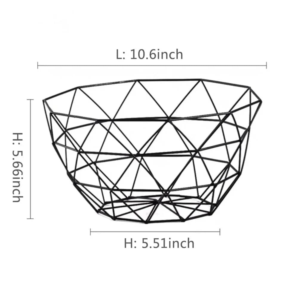 Stylish Metal Wire Fruit Basket: Choose from Four Unique Designs for Sophisticated Dining Table Decor in Black or Gold - Home Fads
