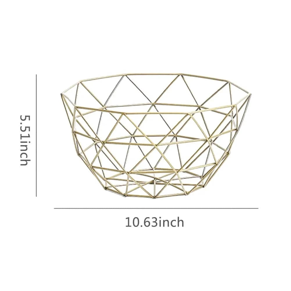 Stylish Metal Wire Fruit Basket: Choose from Four Unique Designs for Sophisticated Dining Table Decor in Black or Gold - Home Fads