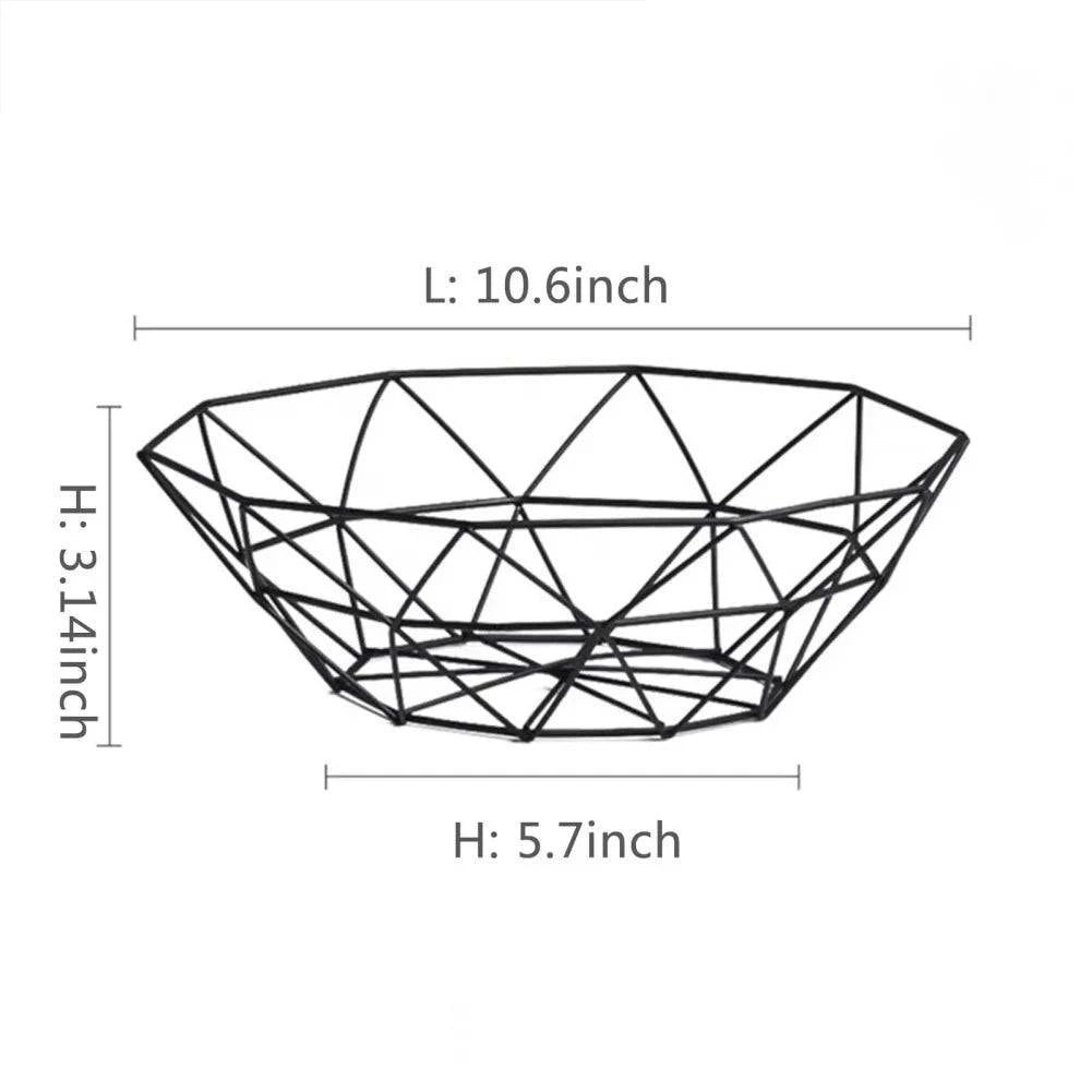 Stylish Metal Wire Fruit Basket: Choose from Four Unique Designs for Sophisticated Dining Table Decor in Black or Gold - Home Fads