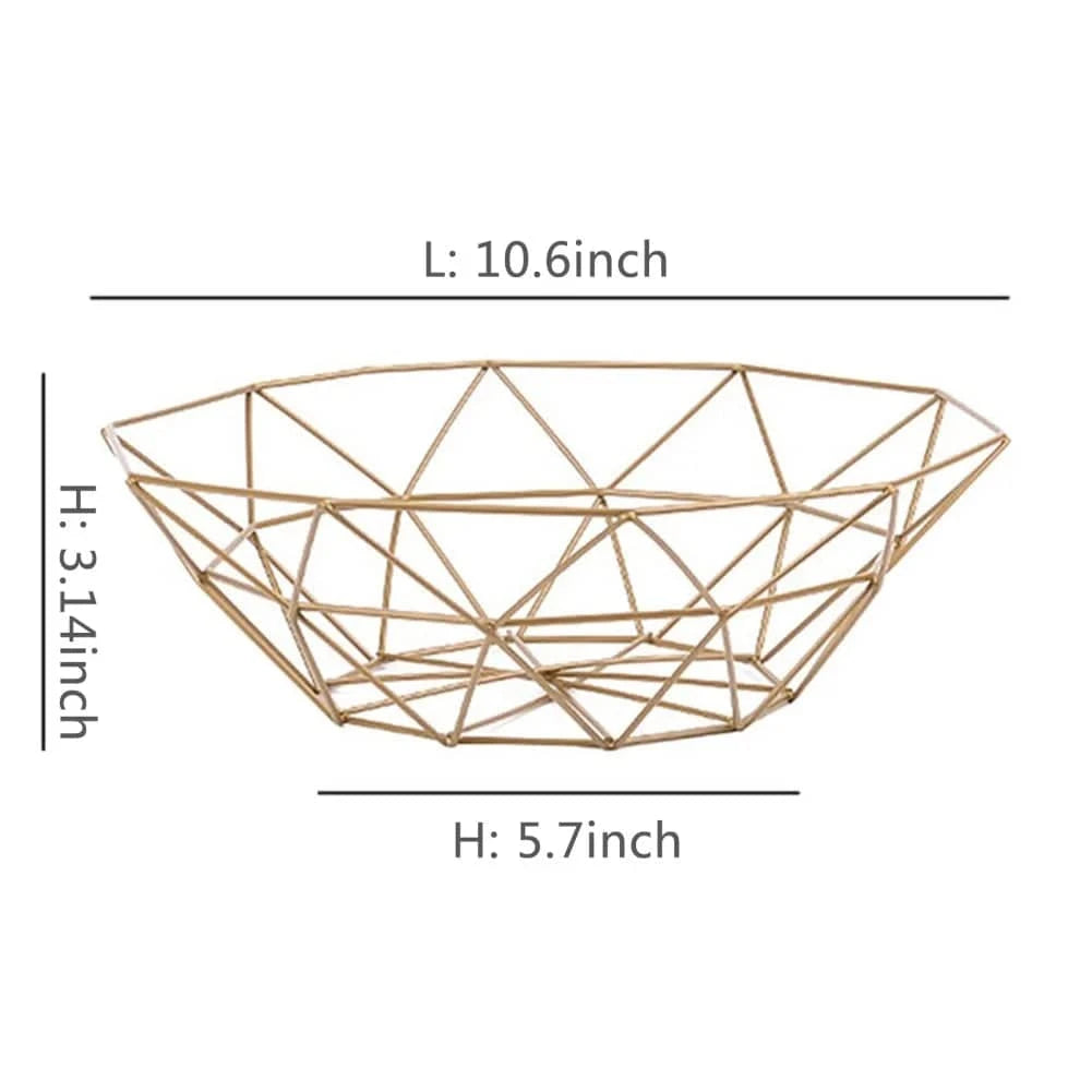 Stylish Metal Wire Fruit Basket: Choose from Four Unique Designs for Sophisticated Dining Table Decor in Black or Gold - Home Fads