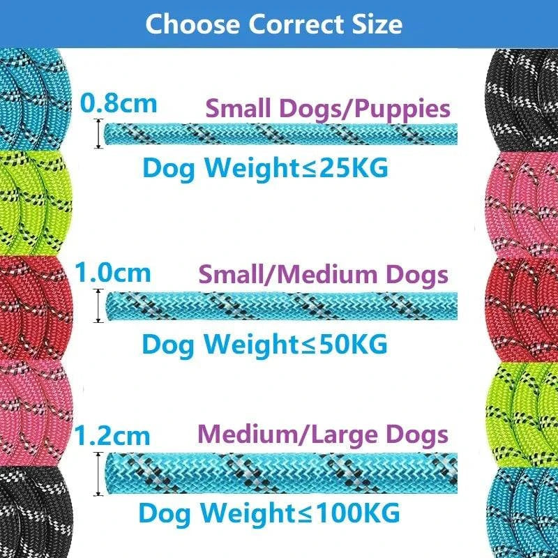 Stylish and Safe Dog Leashes with Soft Handle - Reinforced, quick release, and reflective Nylon Leash for Small, Medium, and Large Dogs - Home Fads