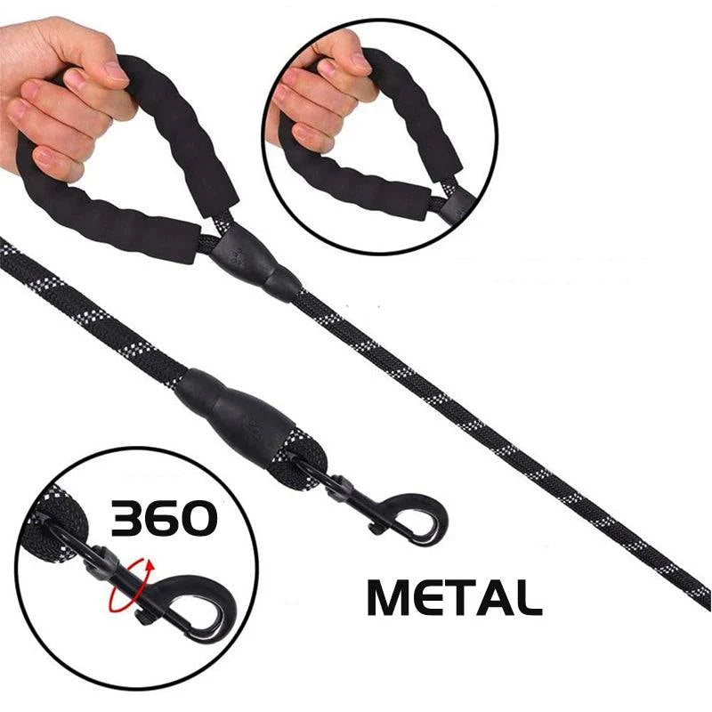 Stylish and Safe Dog Leashes with Soft Handle - Reinforced, quick release, and reflective Nylon Leash for Small, Medium, and Large Dogs - Home Fads