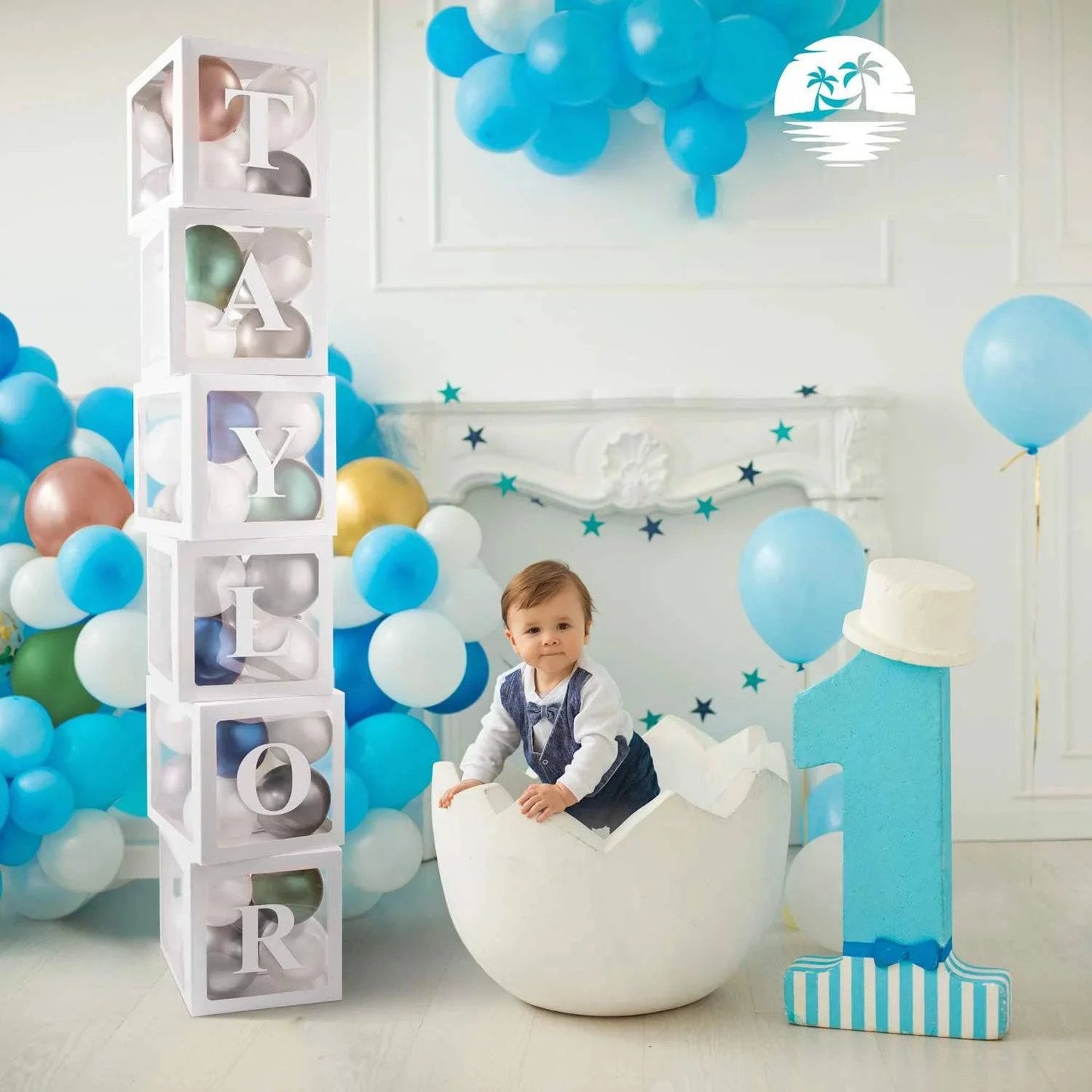 Transparent Letter Balloon Box - Perfect for Baby Showers, Birthdays, Gender Reveals, Weddings, Eid Celebrations, and 1st Birthday Parties - Home Fads