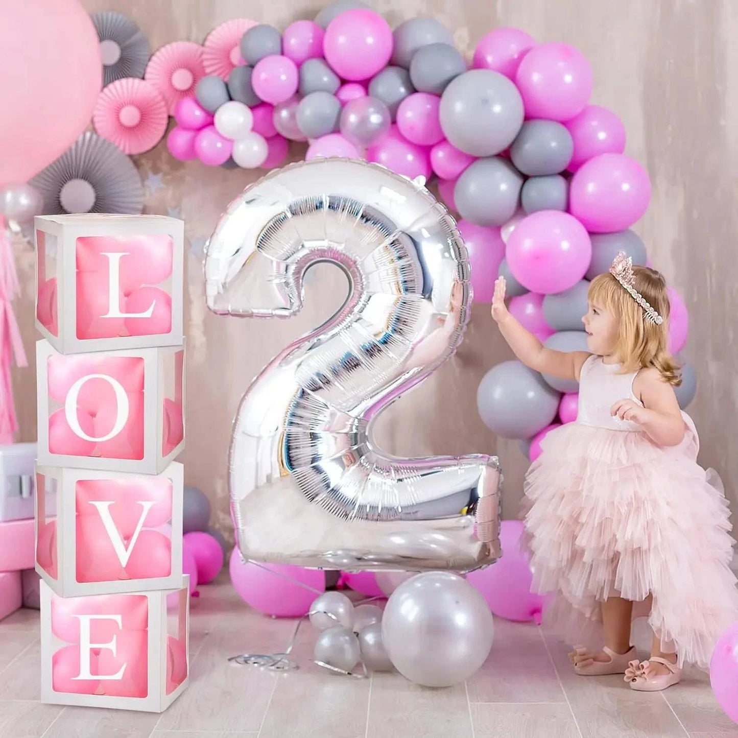 Transparent Letter Balloon Box - Perfect for Baby Showers, Birthdays, Gender Reveals, Weddings, Eid Celebrations, and 1st Birthday Parties - Home Fads