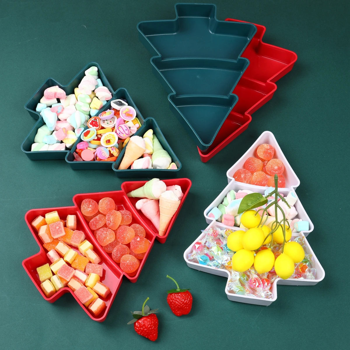 Tree-Shaped Fruit and Snacks Plate – Decorative Serving Dish for Festive Gatherings - Home Fads