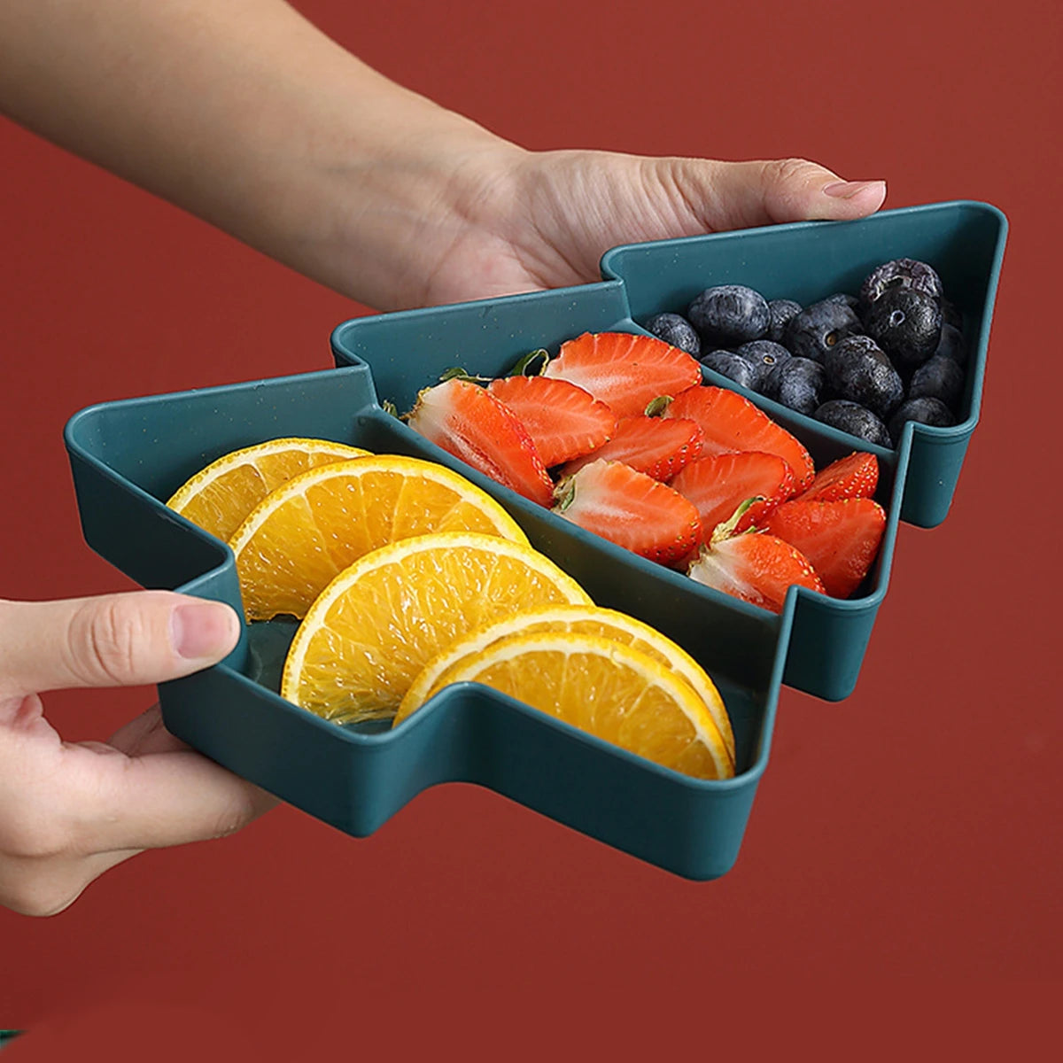 Tree-Shaped Fruit and Snacks Plate – Decorative Serving Dish for Festive Gatherings - Home Fads
