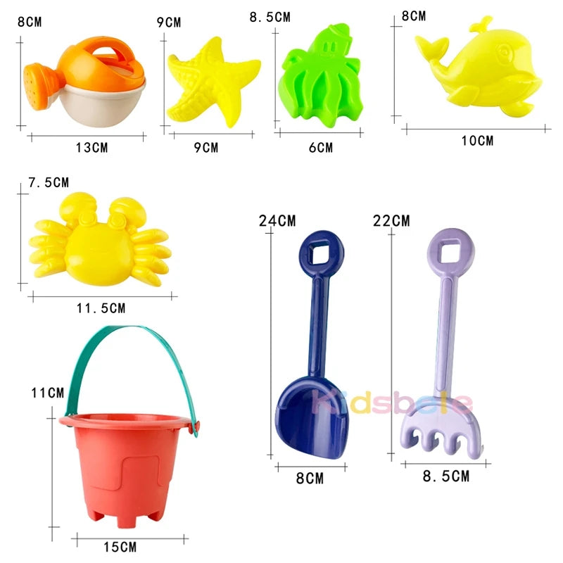 Trolley Beach Toy Set for Kids – Sand and Water Play Kit with Buckets, Molds, Tools & Storage Case - Home Fads