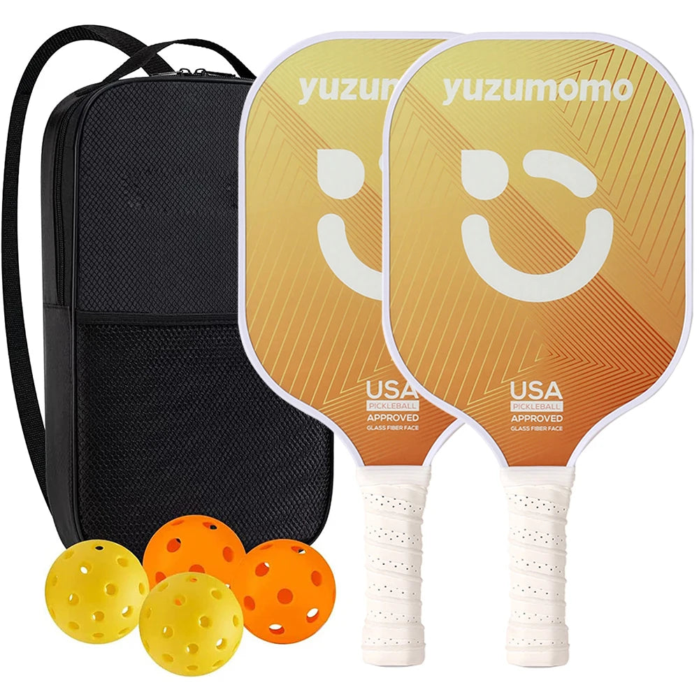 USAPA Approved Pickleball Paddles Set with Honeycomb Core - Includes 4 Balls, Portable Racquet Cover, and Carrying Bag - Indoor/Outdoor Gift Kit - Home Fads