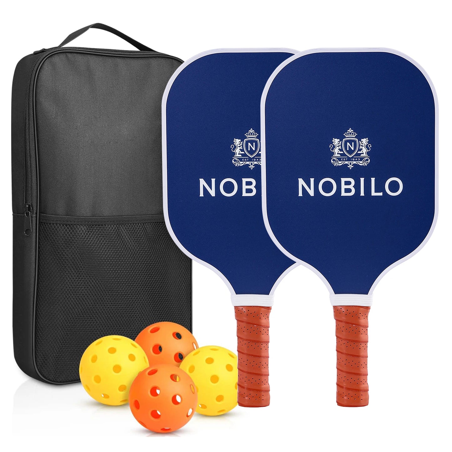 USAPA Approved Pickleball Paddles Set with Honeycomb Core - Includes 4 Balls, Portable Racquet Cover, and Carrying Bag - Indoor/Outdoor Gift Kit - Home Fads