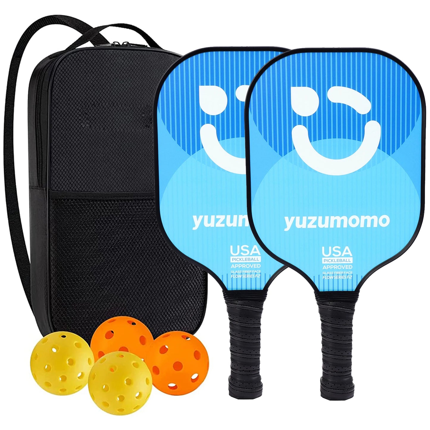 USAPA Approved Pickleball Paddles Set with Honeycomb Core - Includes 4 Balls, Portable Racquet Cover, and Carrying Bag - Indoor/Outdoor Gift Kit - Home Fads