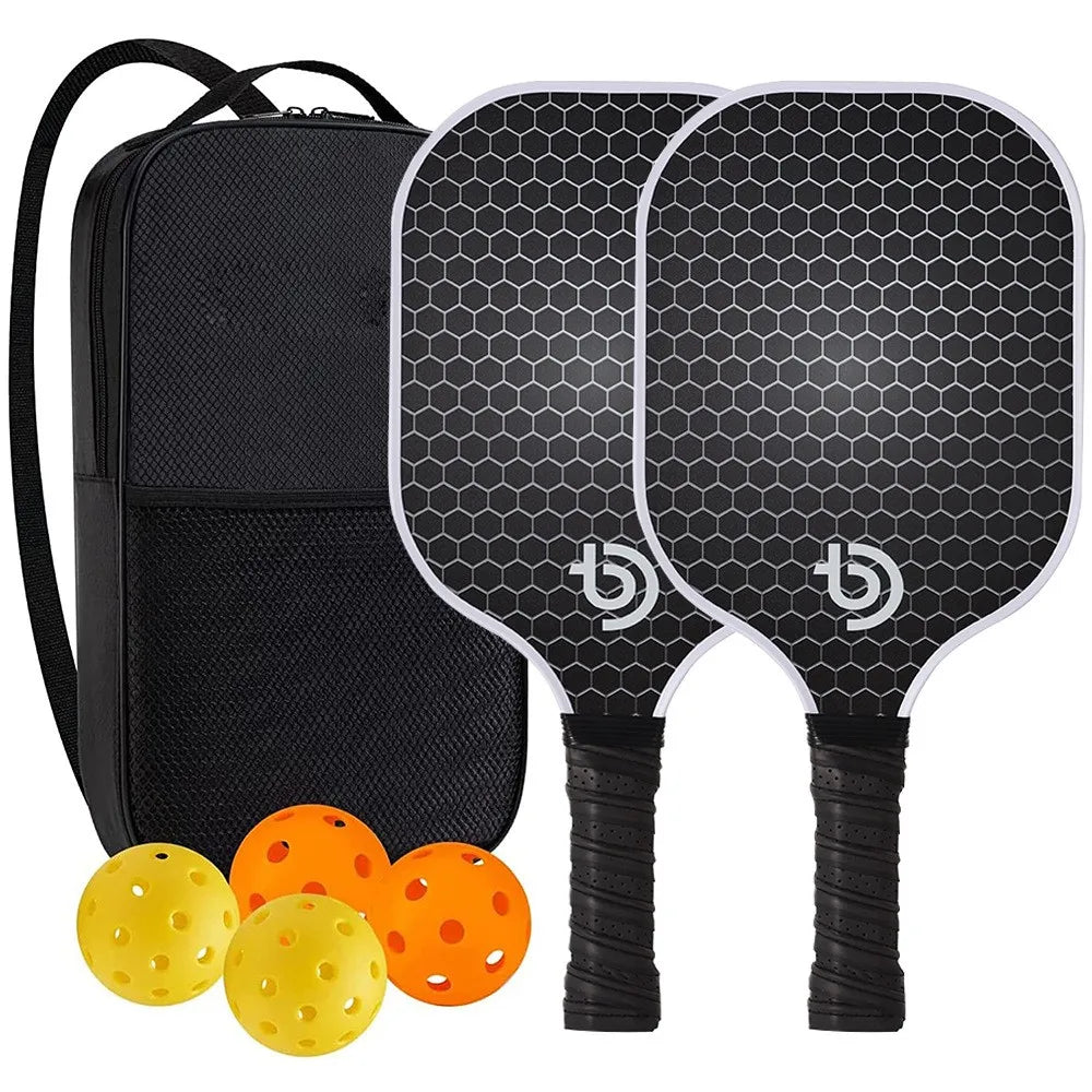 USAPA Approved Pickleball Paddles Set with Honeycomb Core - Includes 4 Balls, Portable Racquet Cover, and Carrying Bag - Indoor/Outdoor Gift Kit - Home Fads