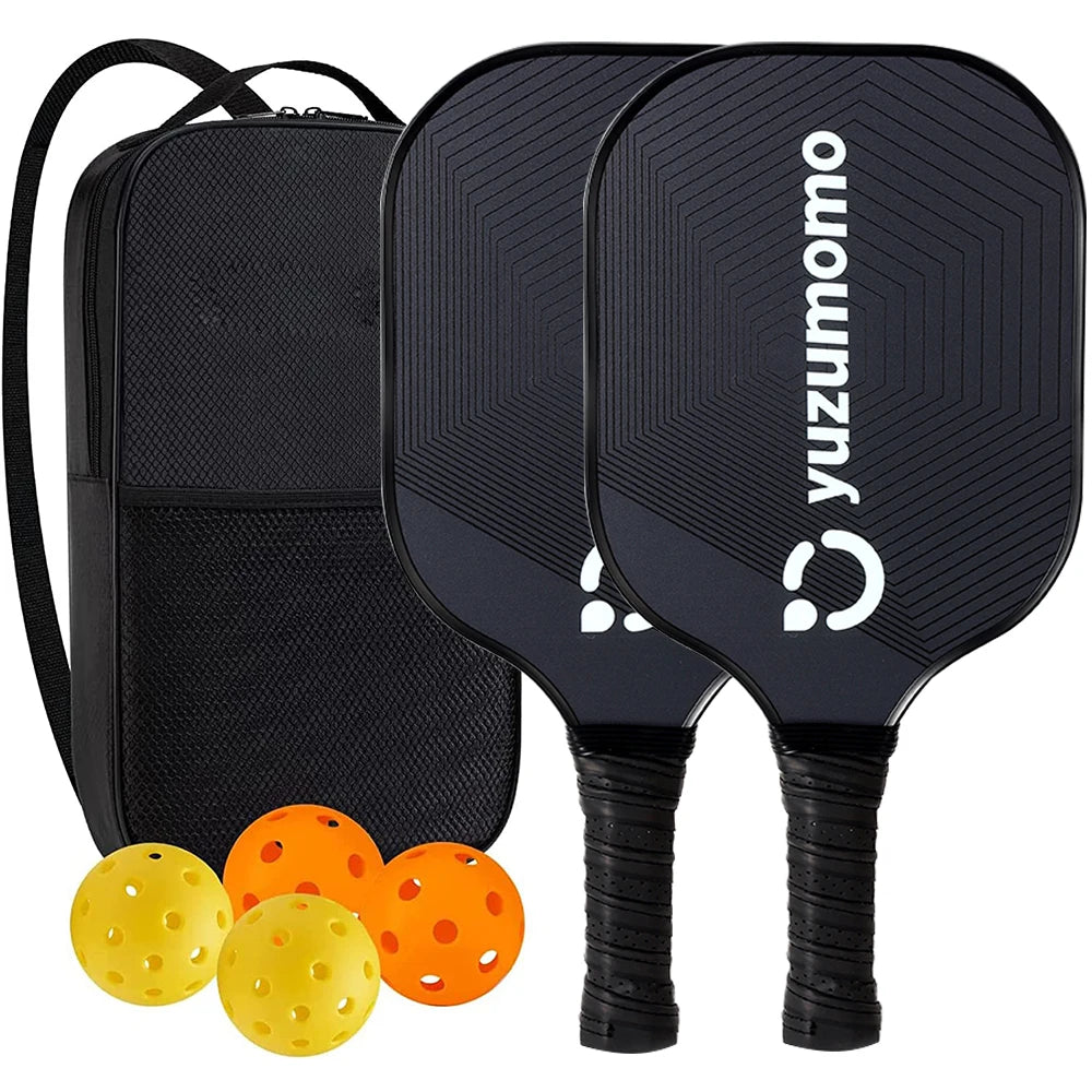 USAPA Approved Pickleball Paddles Set with Honeycomb Core - Includes 4 Balls, Portable Racquet Cover, and Carrying Bag - Indoor/Outdoor Gift Kit - Home Fads