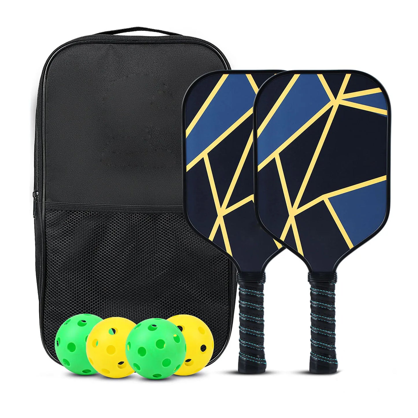 USAPA Approved Pickleball Paddles Set with Honeycomb Core - Includes 4 Balls, Portable Racquet Cover, and Carrying Bag - Indoor/Outdoor Gift Kit - Home Fads