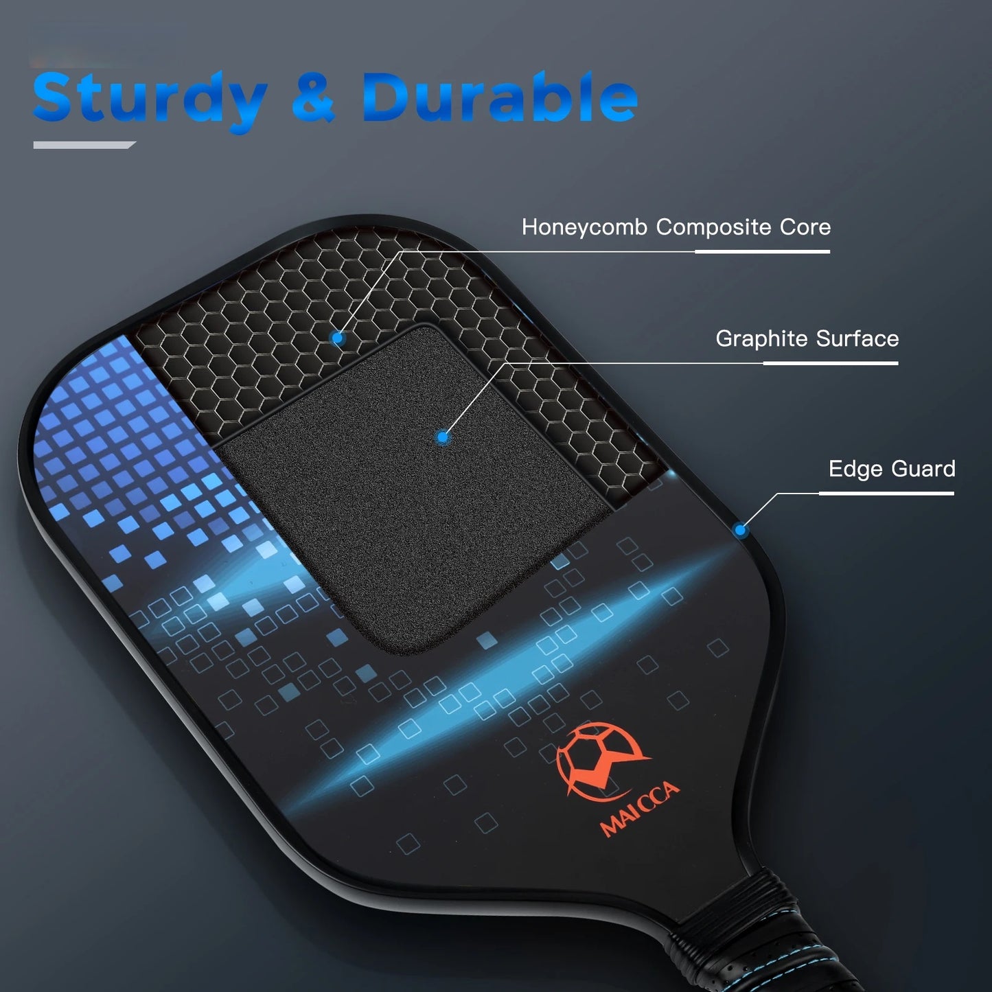 USAPA Approved Pickleball Paddles Set with Honeycomb Core - Includes 4 Balls, Portable Racquet Cover, and Carrying Bag - Indoor/Outdoor Gift Kit - Home Fads