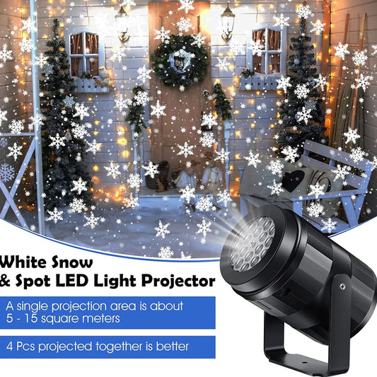 USB-Powered LED Snowflake Projector – Winter Holiday Light Show for Outdoor and Indoor Celebrations - Home Fads