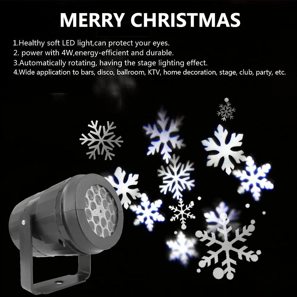 USB-Powered LED Snowflake Projector – Winter Holiday Light Show for Outdoor and Indoor Celebrations - Home Fads