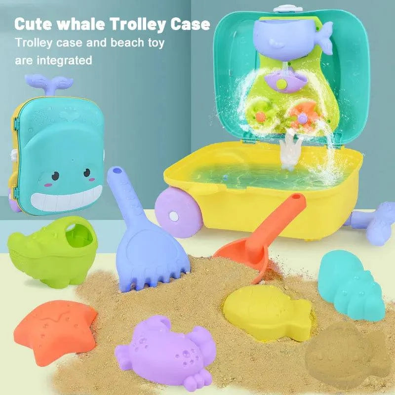 Ultimate Summer Outdoor Adventure: Children's Sand Play Water Toy Set with Handy Beach Trolley Storage Case - Home Fads