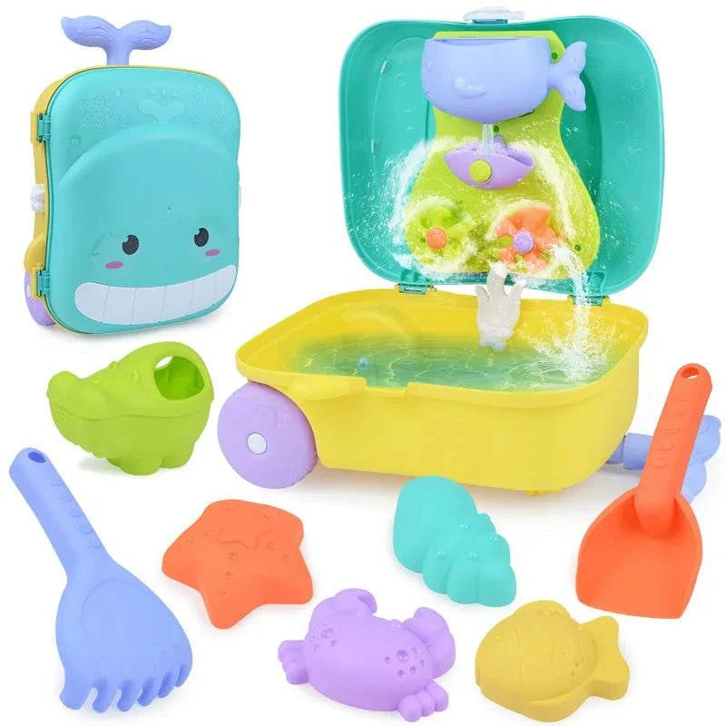 Ultimate Summer Outdoor Adventure: Children's Sand Play Water Toy Set with Handy Beach Trolley Storage Case - Home Fads