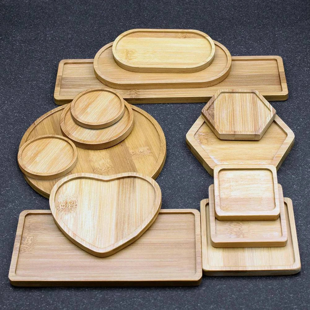 Versatile Bamboo Tray Holder - Bathroom Vanity Organizer for Soap Dispensers, Candles, Flower Pots, and Jewelry Storage Solution - Home Fads