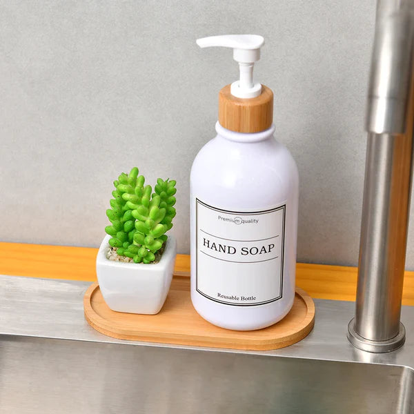 Versatile Bamboo Tray Holder - Bathroom Vanity Organizer for Soap Dispensers, Candles, Flower Pots, and Jewelry Storage Solution - Home Fads