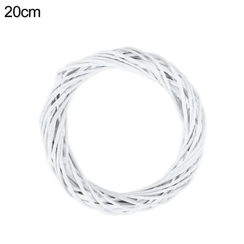 Versatile DIY White Rattan Wreath Ring – 10-30cm for Home Decoration, Crafting, and Seasonal Celebrations - Home Fads