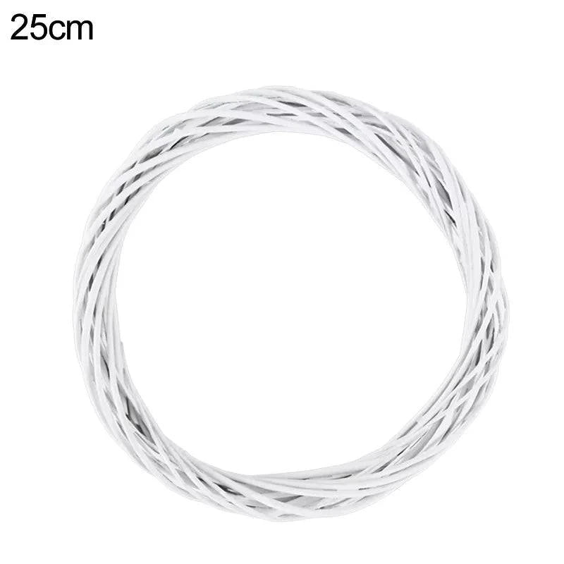 Versatile DIY White Rattan Wreath Ring – 10-30cm for Home Decoration, Crafting, and Seasonal Celebrations - Home Fads