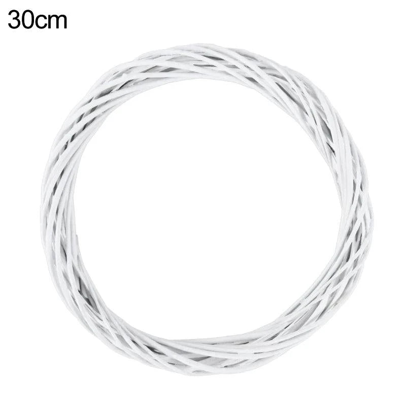 Versatile DIY White Rattan Wreath Ring – 10-30cm for Home Decoration, Crafting, and Seasonal Celebrations - Home Fads