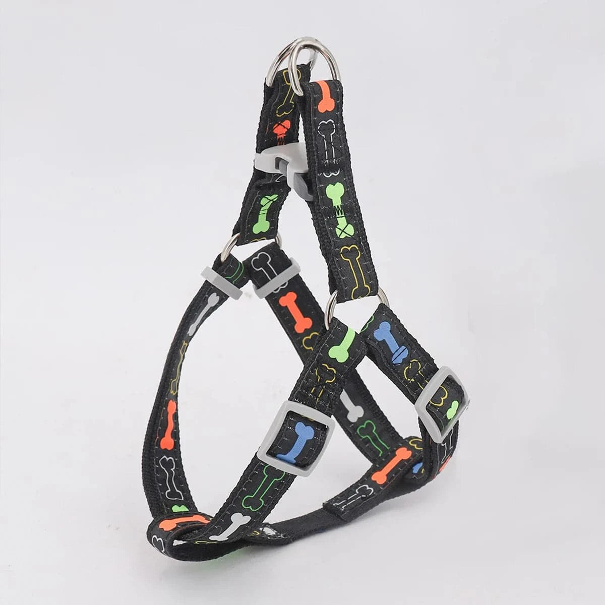 Vibrant Bone Pattern Dog Harness: Stylish and Versatile for Indoor and Outdoor Activities - Home Fads