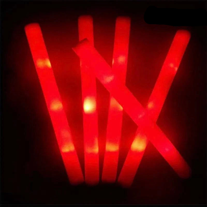 Vibrant LED Foam Glow Sticks - Multi-Color RGB Light Tubes for Events, Celebrations, and Parties (Set of 15/30) - Home Fads