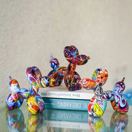 Vibrant Resin Balloon Dog Figurines: Decorative Accents for Modern Home Settings and Craft Projects - Home Fads