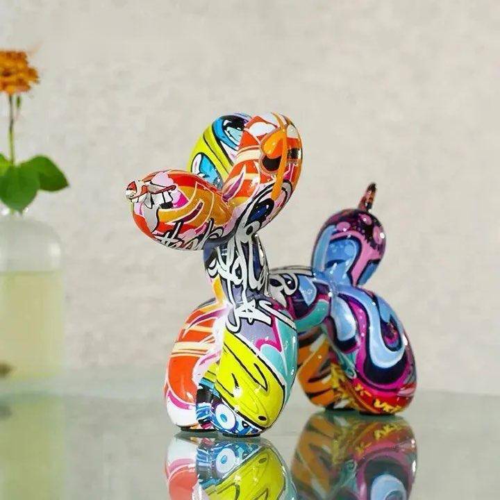 Vibrant Resin Balloon Dog Figurines: Decorative Accents for Modern Home Settings and Craft Projects - Home Fads