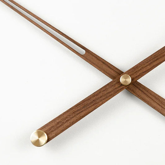 Walnut Solid Wood Clock Hands – Large Torque Quartz Movement with Brass Center for Wall Clocks, Quiet and Durable Design - Home Fads