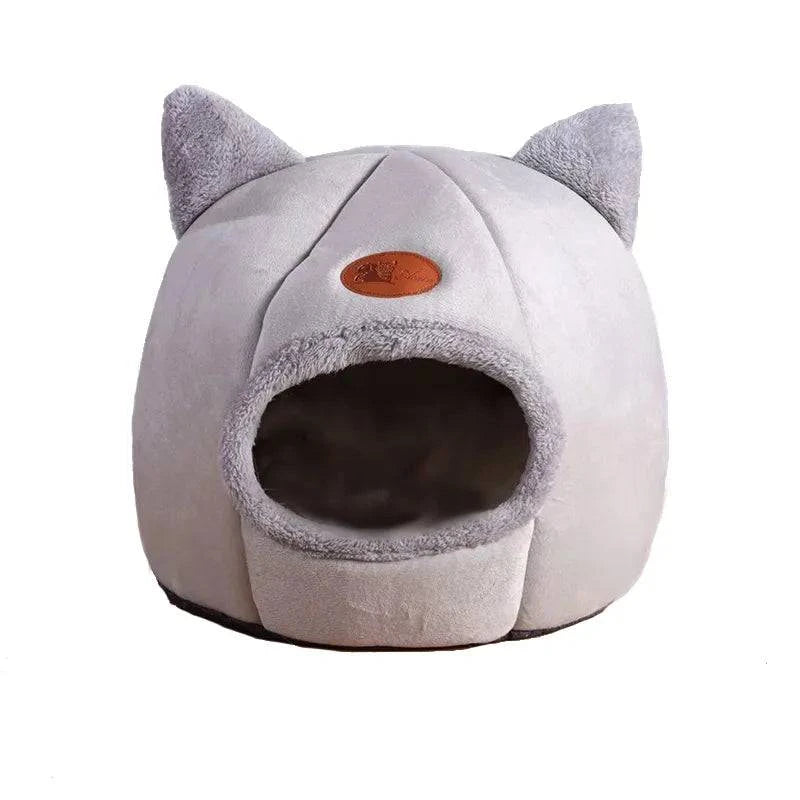 Warm Short Plush Pet Tent: Cozy House for Small Dogs and Cats - Comfortable Cave Bed with Removable Washable Cushion - Home Fads