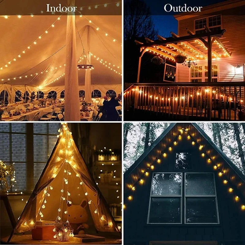 Waterproof Crystal Ball LED String Lights – Battery-Powered Decor for Indoor & Outdoor Use – Ideal for Holidays, Gardens & Events - Home Fads