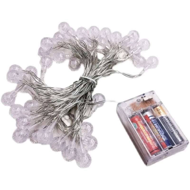 Waterproof Crystal Ball LED String Lights – Battery-Powered Decor for Indoor & Outdoor Use – Ideal for Holidays, Gardens & Events - Home Fads