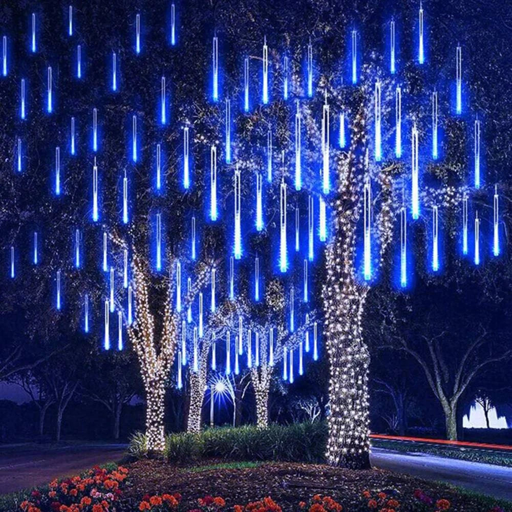 Waterproof LED Meteor Shower Rain Lights - Fairy String Light for Celebrations and Patio Decor - 8 Tubes (30CM/50CM) - Home Fads