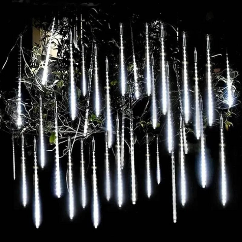 Waterproof LED Meteor Shower Rain Lights - Fairy String Light for Celebrations and Patio Decor - 8 Tubes (30CM/50CM) - Home Fads