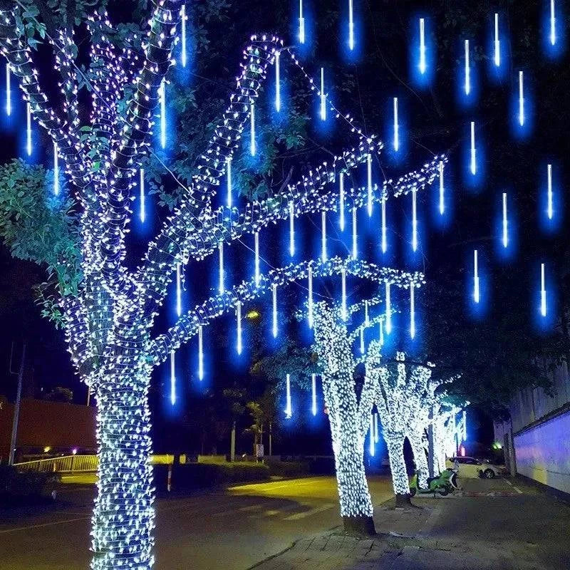 Waterproof LED Meteor Shower Rain Lights - Fairy String Light for Celebrations and Patio Decor - 8 Tubes (30CM/50CM) - Home Fads