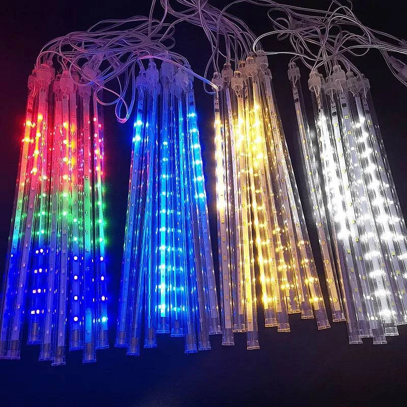 Waterproof LED Meteor Shower Rain Lights - Fairy String Light for Celebrations and Patio Decor - 8 Tubes (30CM/50CM) - Home Fads