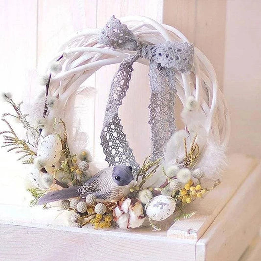 White Rattan Wreath Ring – DIY Craft Base for Home Décor, Gifts, and Seasonal Celebrations (10, 20, 25, 30 cm) - Home Fads