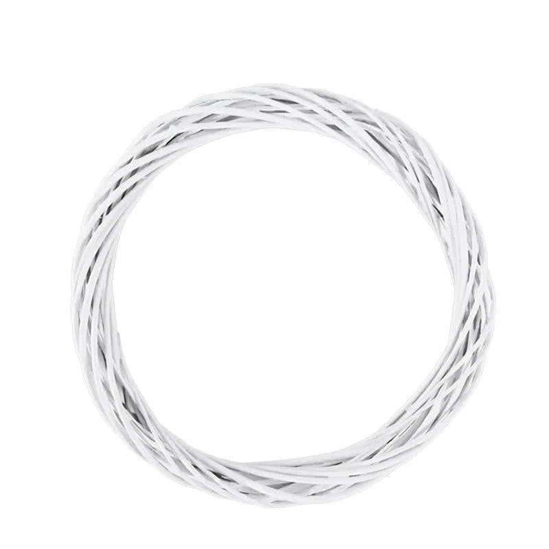 White Rattan Wreath Ring – DIY Craft Base for Home Décor, Gifts, and Seasonal Celebrations (10, 20, 25, 30 cm) - Home Fads