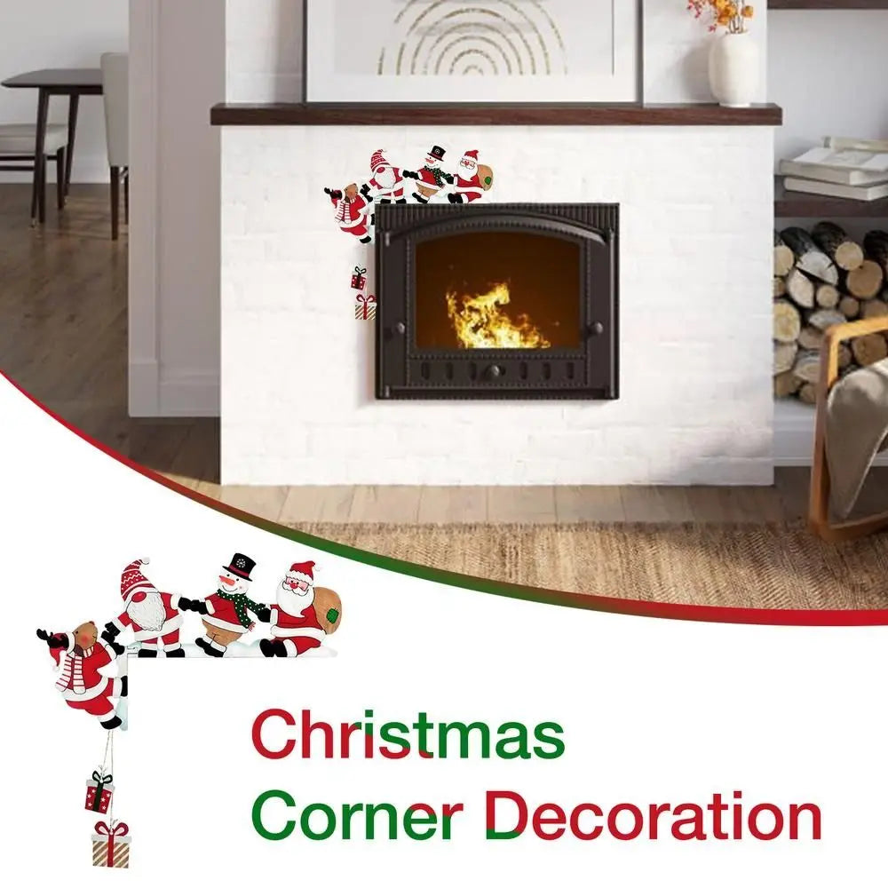 Wooden Holiday Door Frame Décor – Santa, Snowman, and Reindeer Design – Festive Wooden Pendant for Home, Party, and Seasonal Decoration - Home Fads