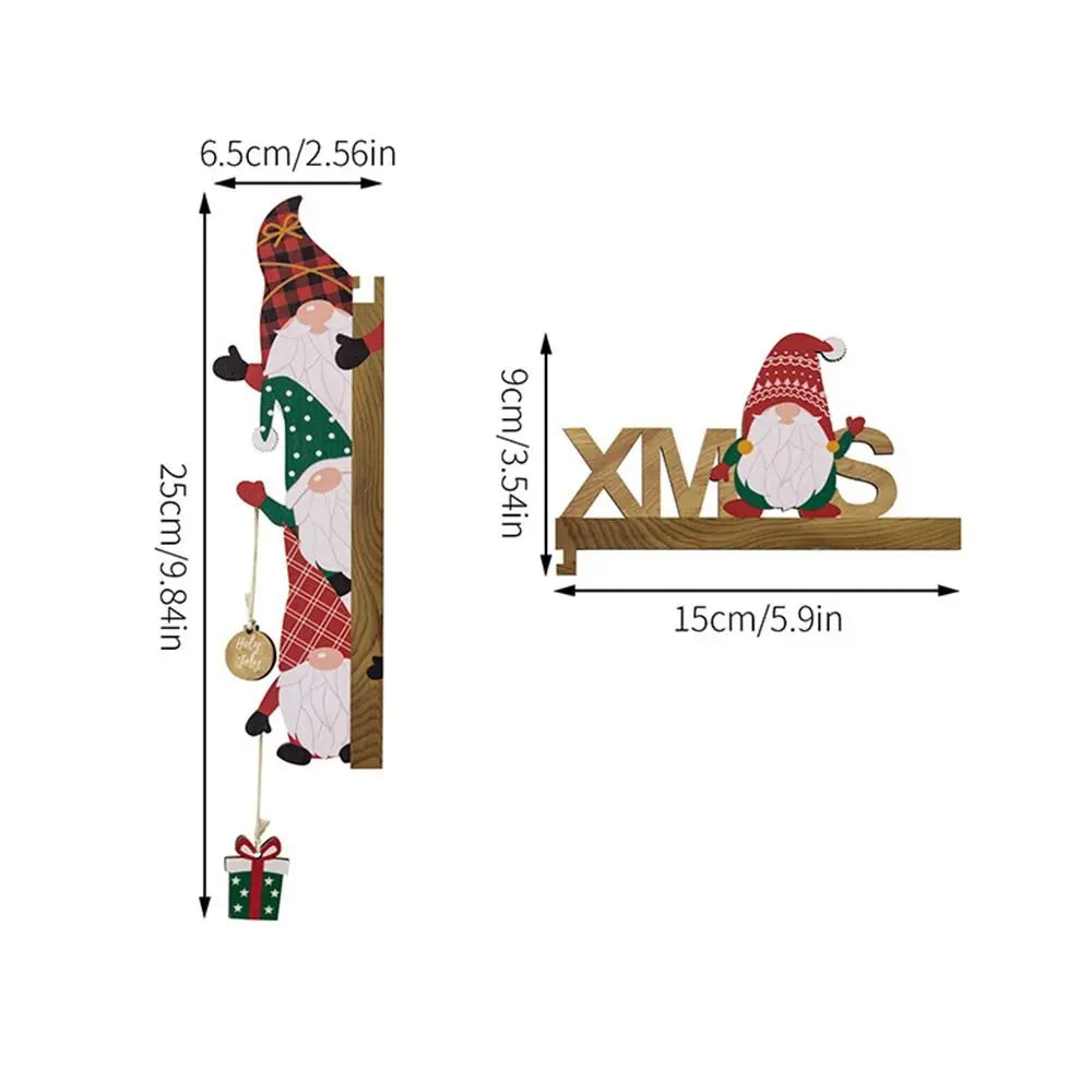 Wooden Holiday Door Frame Décor – Santa, Snowman, and Reindeer Design – Festive Wooden Pendant for Home, Party, and Seasonal Decoration - Home Fads