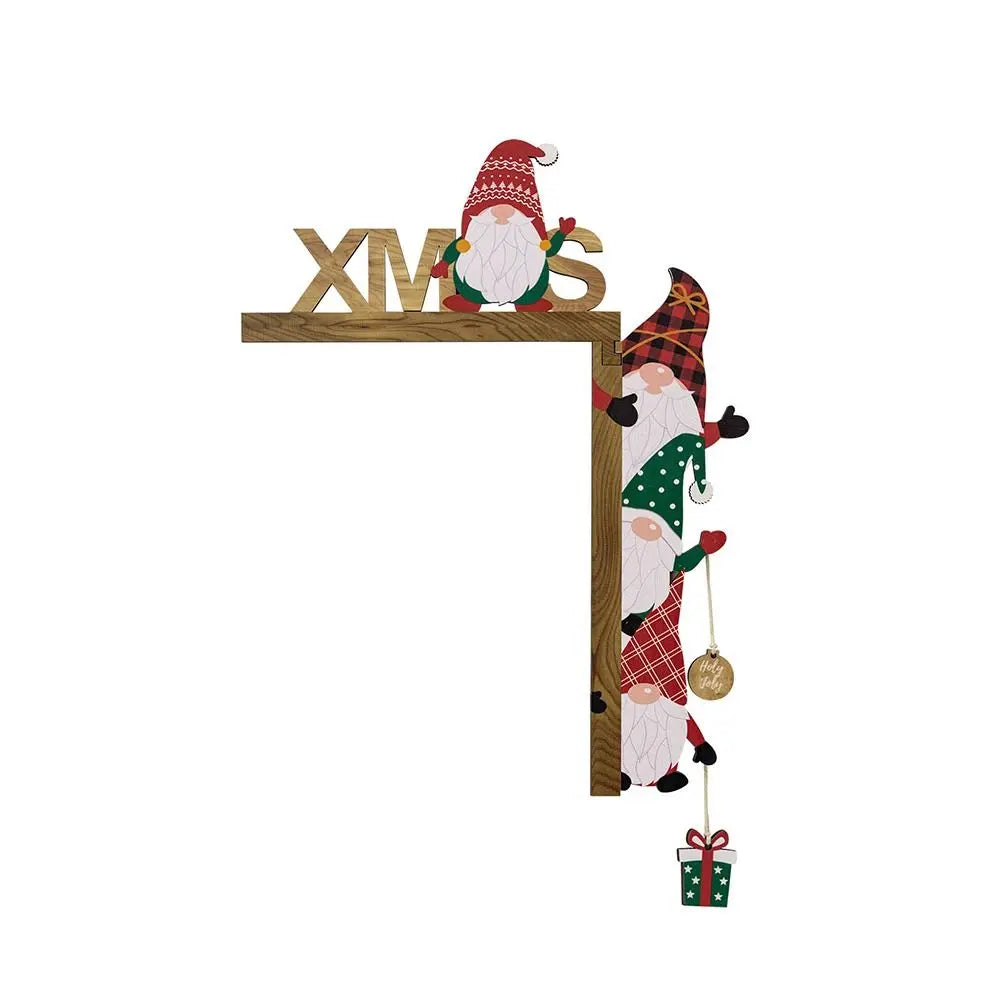 Wooden Holiday Door Frame Décor – Santa, Snowman, and Reindeer Design – Festive Wooden Pendant for Home, Party, and Seasonal Decoration - Home Fads